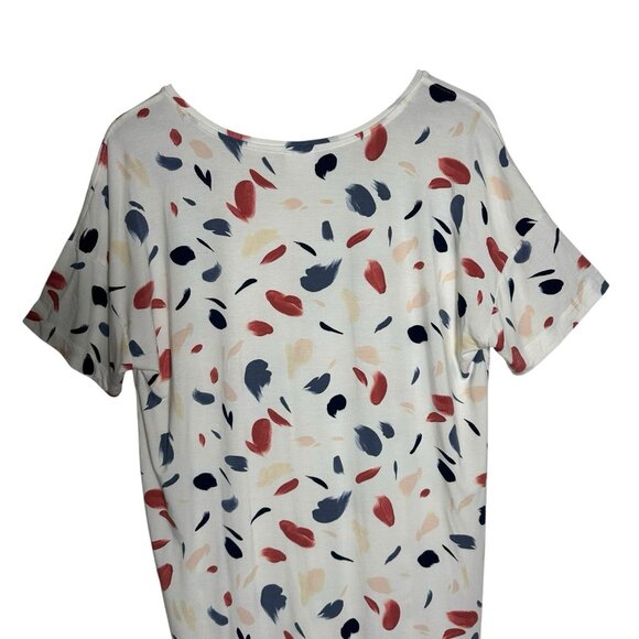 Soma Medium Short Sleeve Cool Nights Sleep Shirt White V- Neck Loose Fit Comfy - Picture 6 of 9